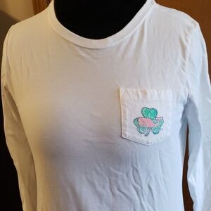 Vineyard vines long sleeve white tshirt whale 🐋